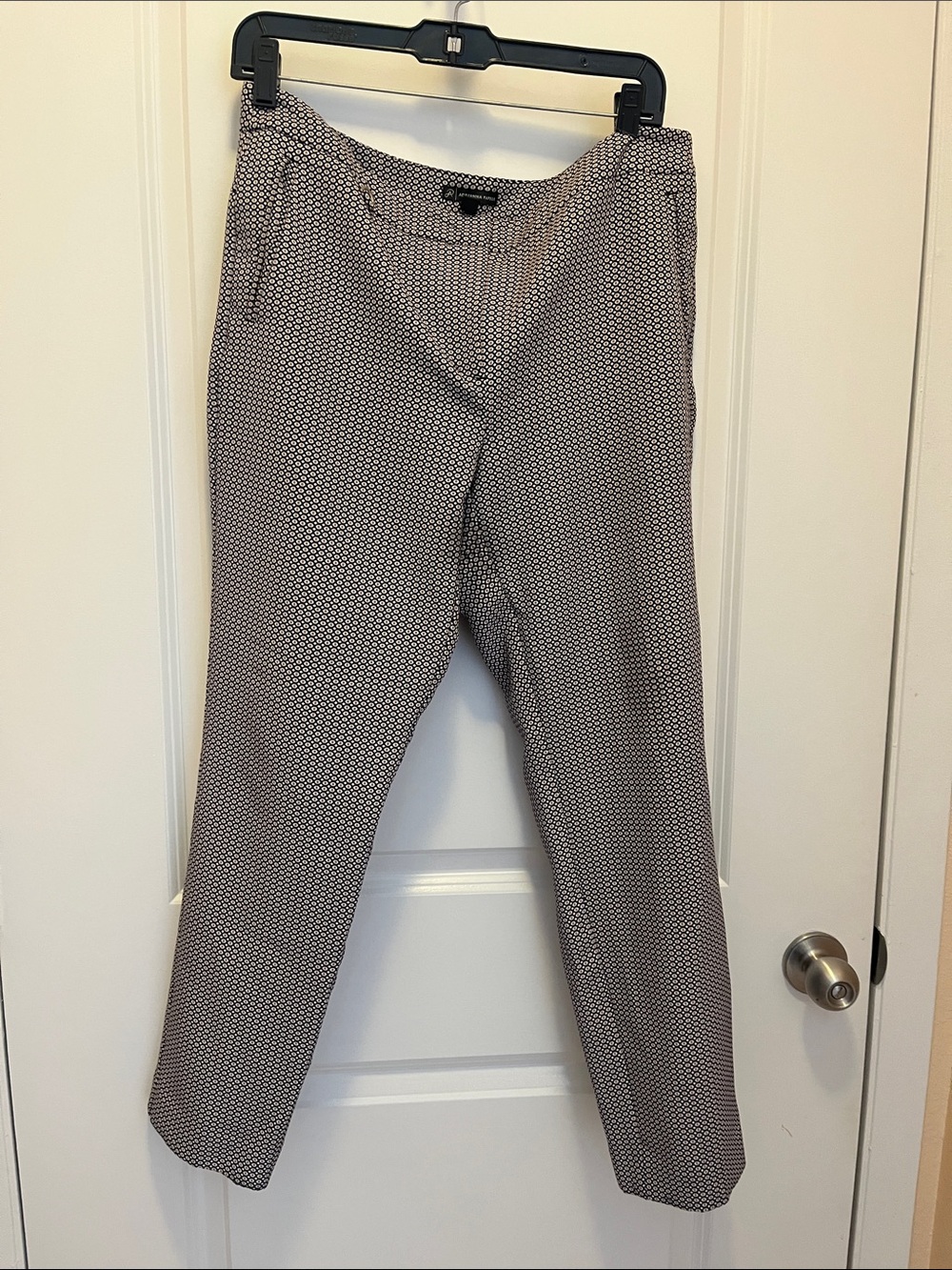 Adrianna Papell Black and White Patterned Women's Trousers